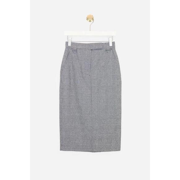 MaxMara HoundsTooth Plaid Mixi Skirt Wool/Cashmere - Picture 1 of 2
